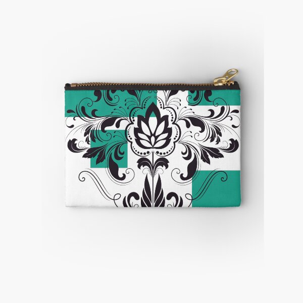Item preview, Modern minimalistic green squares black Victorian flourish designed and sold by Lilith-Designs.
