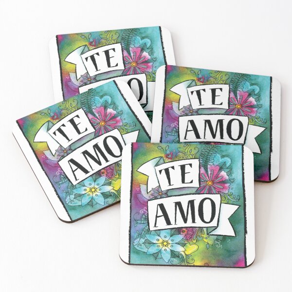 Artikelvorschau, Te Amo in Aquarell entworfen und verkauft von Kelly Roy.