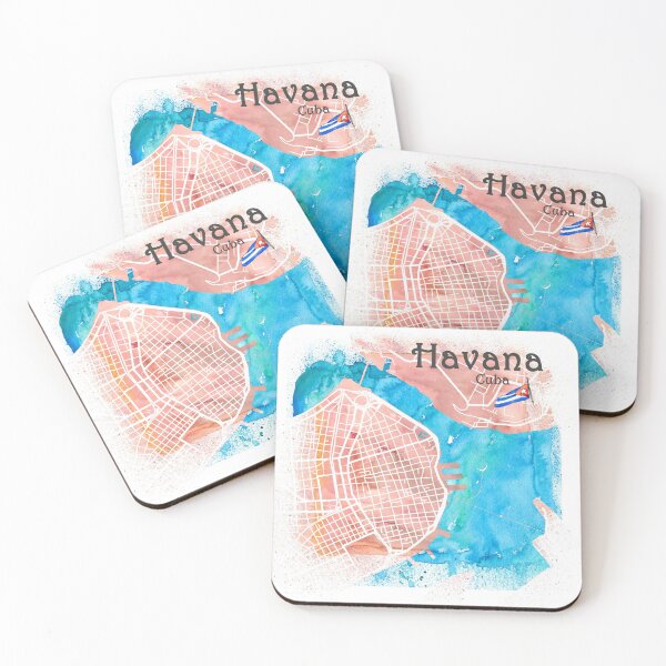 Item preview, Havana Cuba Clean Iconic City Map designed and sold by artshop77.