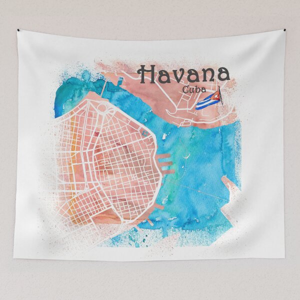 Item preview, Havana Cuba Clean Iconic City Map designed and sold by artshop77.