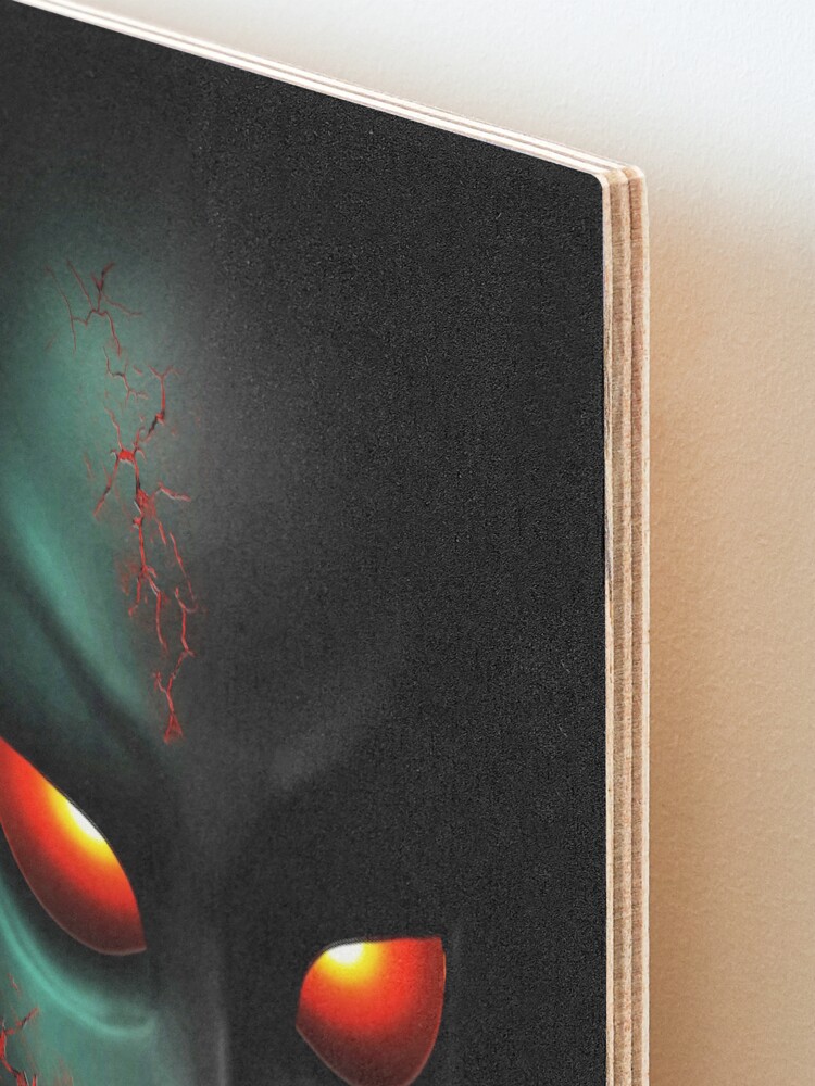 Alternate view of Zombie Ghost Halloween Face Mounted Print