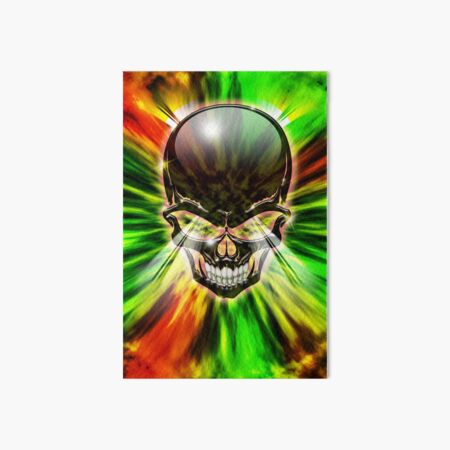Crystal Skull on Psychedelic Flames Art Board Print