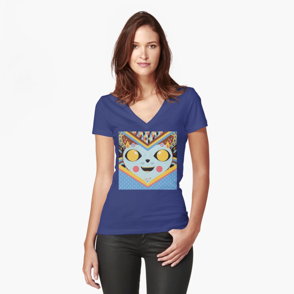 Item preview, Fitted V-Neck T-Shirt designed and sold by artistechnology.
