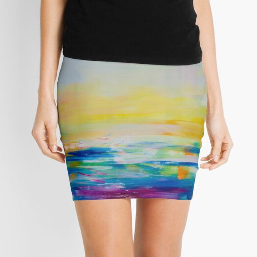 Colourful Sunset Pattern Mini Skirt