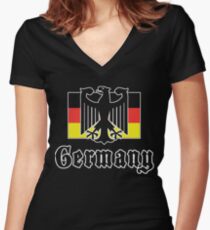 Germany Flag Women's Fitted V-Neck T-Shirt