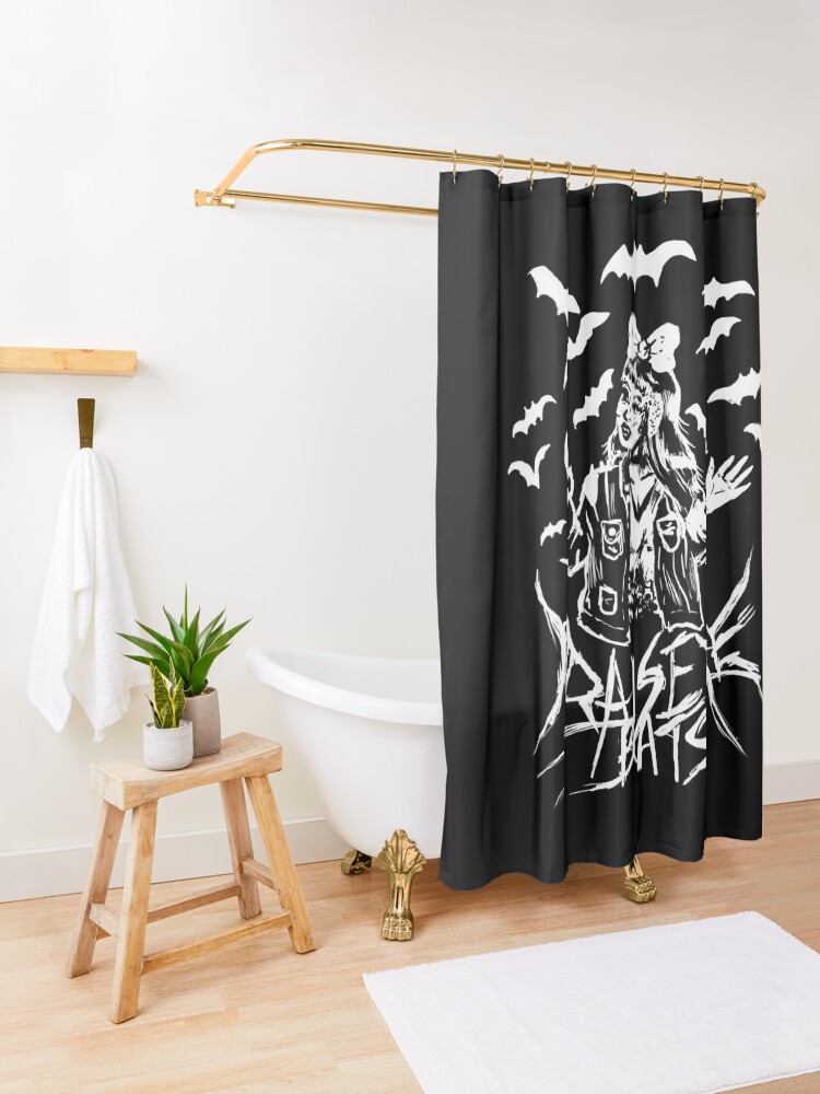 "Praise The Bats Punk Goth Witchy Girl" Shower Curtain by lunaelizabeth