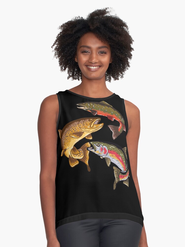 Fly Fishing Trout Tribute Sleeveless Top for Sale by William Lee