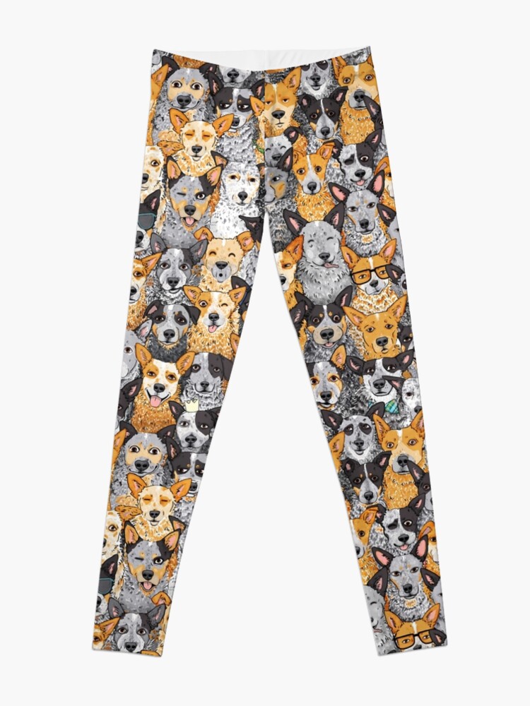 Alternate view of Cattle Dog Mixed Expressions, by Artwork by AK Leggings