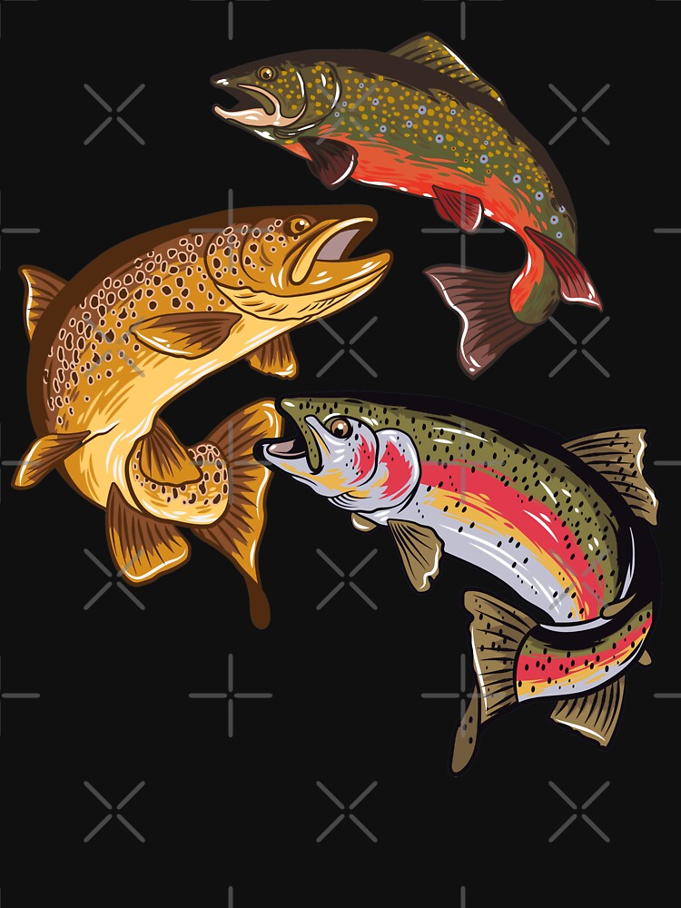 T-shirts  Trout art, Fly fishing art, Fish painting