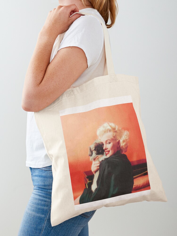 Marilyn Monroe Goes Oriental With Her Pekingese Dog in NY - 1962 Tote Bag  by Doc Braham - Fine Art America