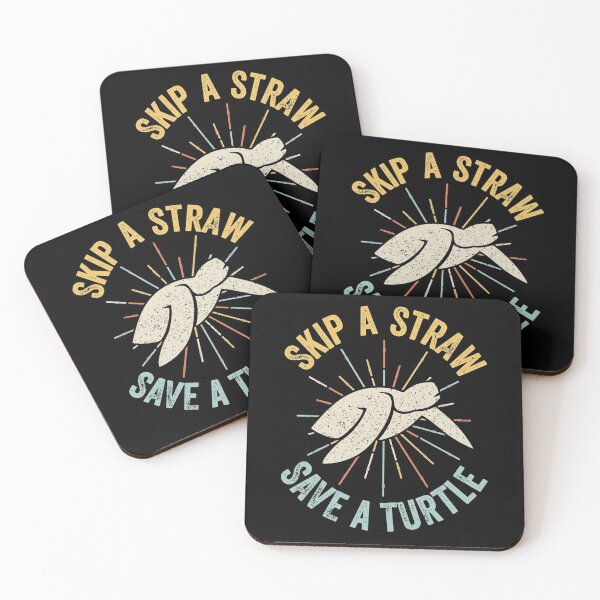 Item preview, Skip A Straw Save A Turtle Clean the Oceans T-Shirt designed and sold by lxmag.