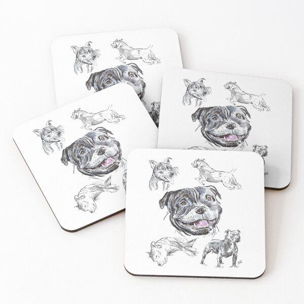 Aperçu de l'œuvre Techniques mixtes - Staffordshire Bull Terriers créée et vendue par douglasrickard.