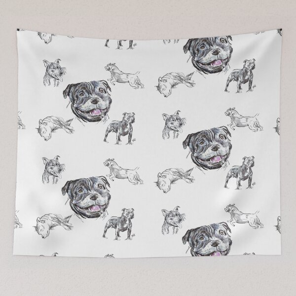 Item preview, Mixed Media - Staffordshire Bull Terriers designed and sold by douglasrickard.