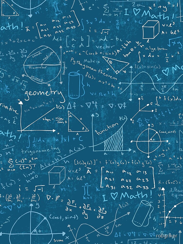 Math Lessons (Teal) by robyriker