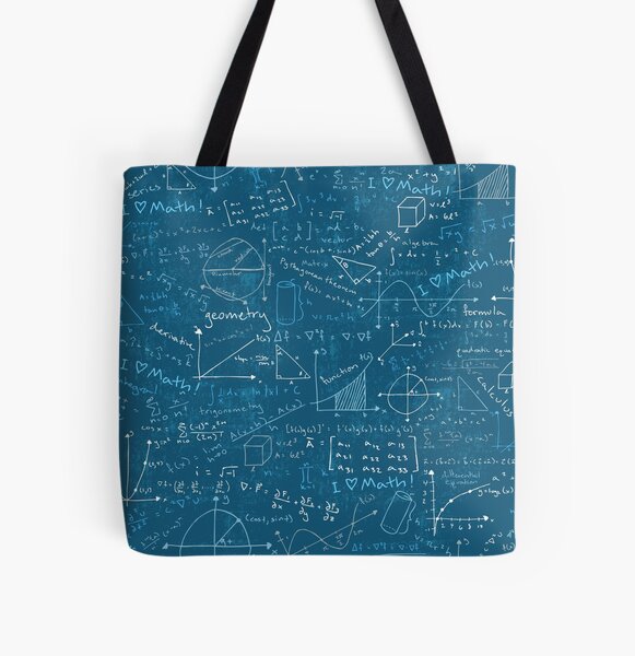 Math Lessons (Teal) All Over Print Tote Bag