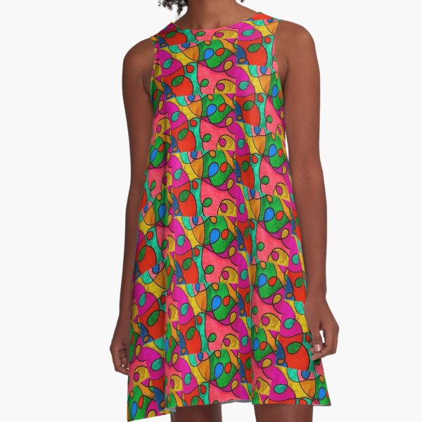 Colorful World A-Linien Kleid