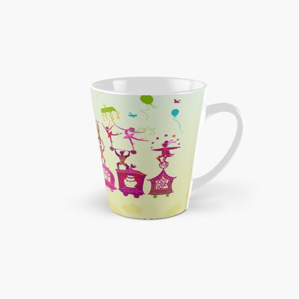 colorful circus carnival traveling in one row during daylight Tall Mug