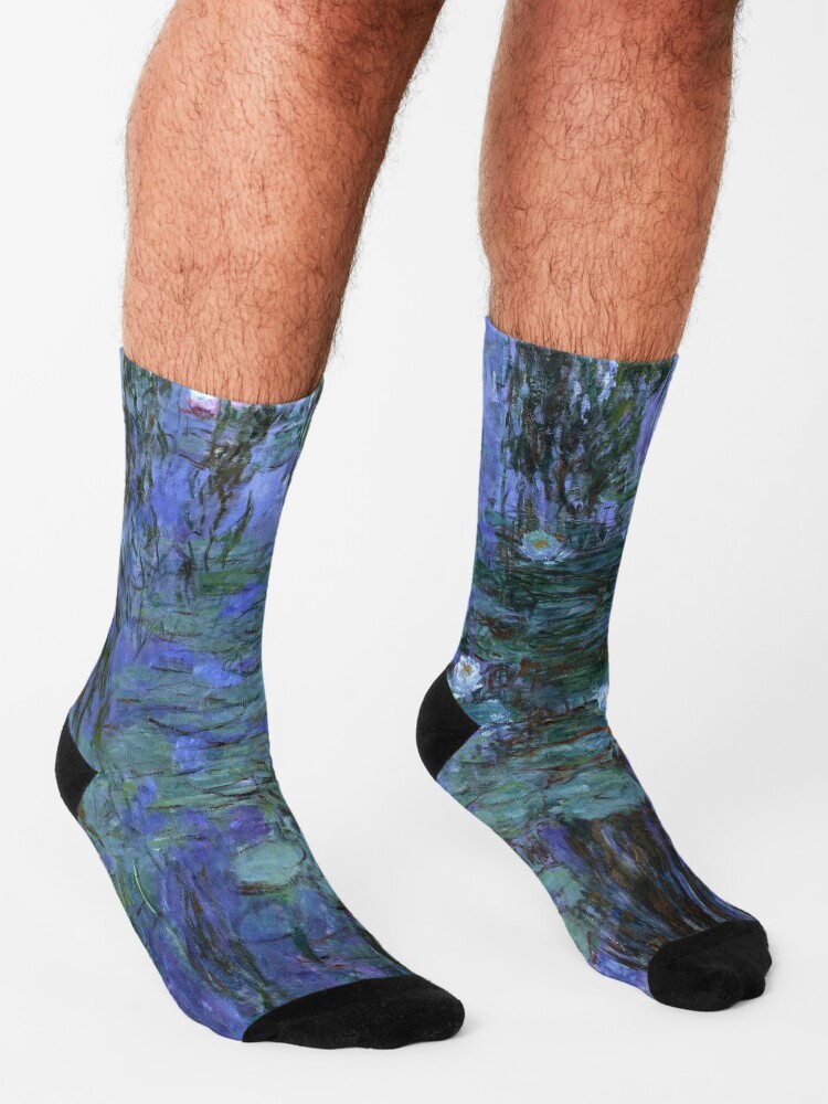 Alternate view of Blue Water Lilies, Claude Monet Socks