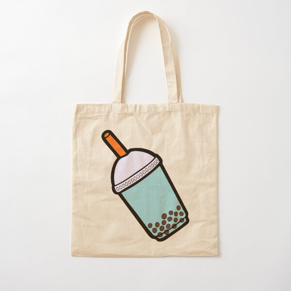Bubble Tea Pattern Cotton Tote Bag