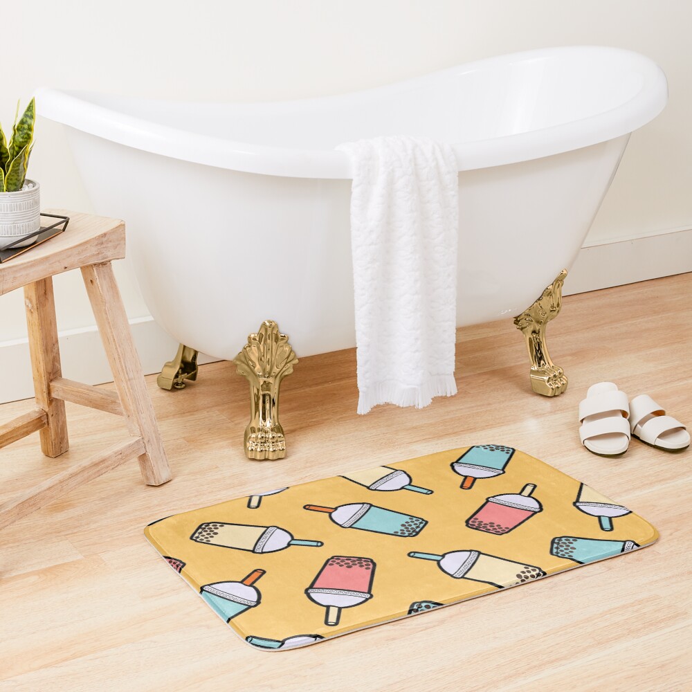 Bubble Tea Pattern Bath Mat