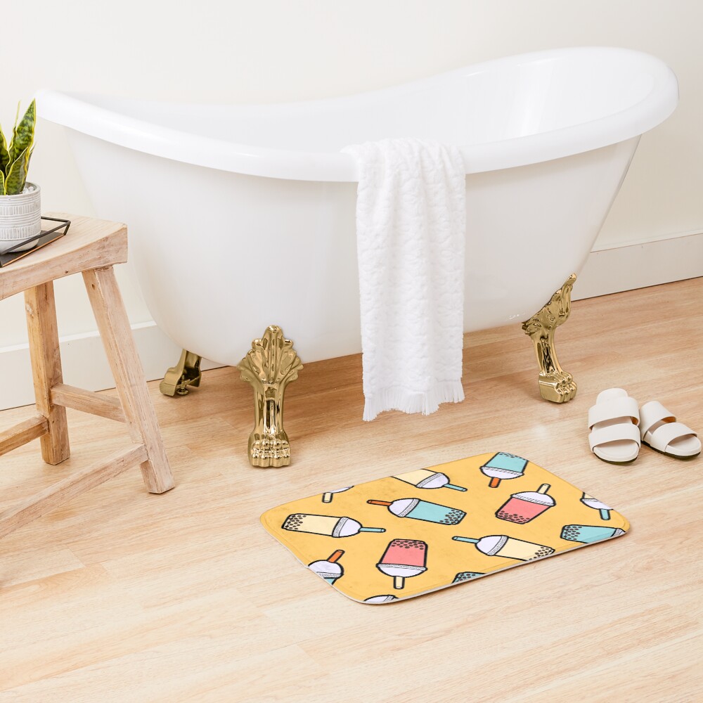 Bubble Tea Pattern Bath Mat
