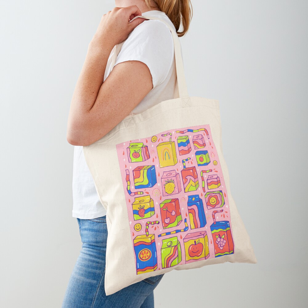 Juice Box Print Tote Bag