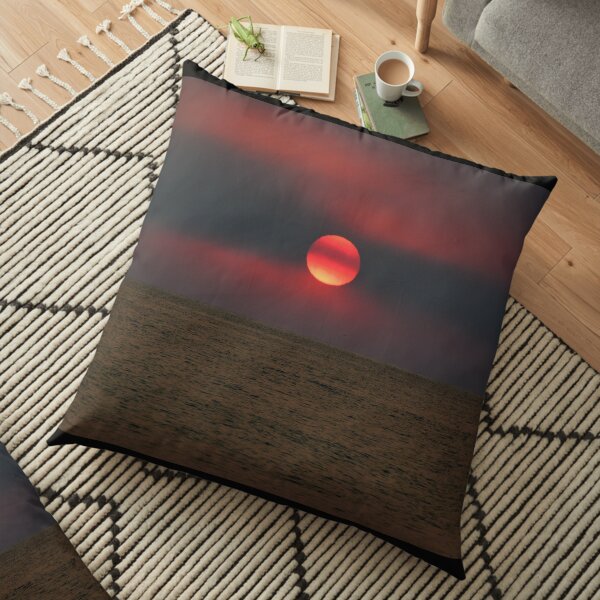 Fire Sunrise - Red Hot Sun Floor Pillow