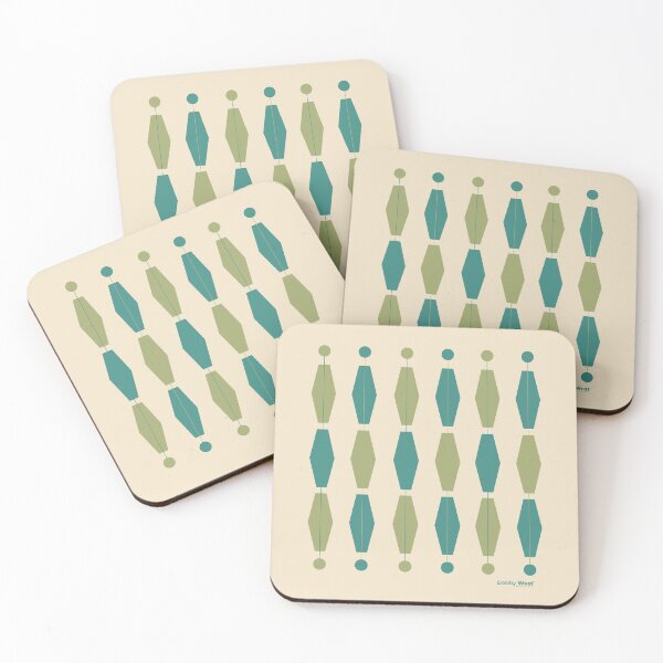 Item preview, Mid Century Retro Green & Blue Pattern by Bobby West designed and sold by BobbyWest1965.