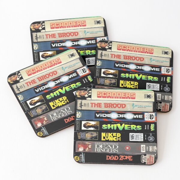 Aperçu de l'œuvre Collection VHS de Cronenberg créée et vendue par DataDumb.