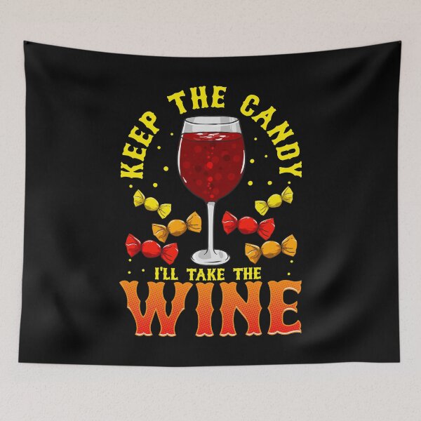 Item preview, Funny Halloween Wine & Candy for Trick or Treat designed and sold by phoxydesign.