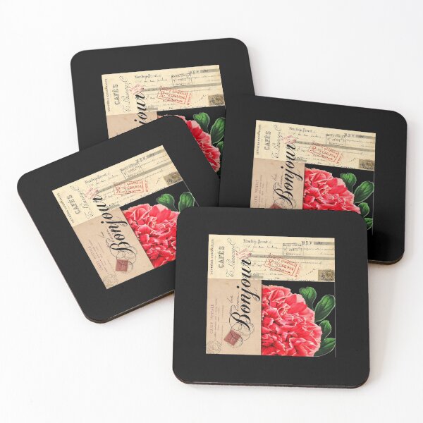 Item preview, French Peony Bonjour Vintage Collage designed and sold by 13Moons.