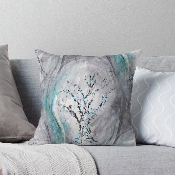 Item preview, Tree Branches Impressionist Teal Gray designed and sold by 13Moons.