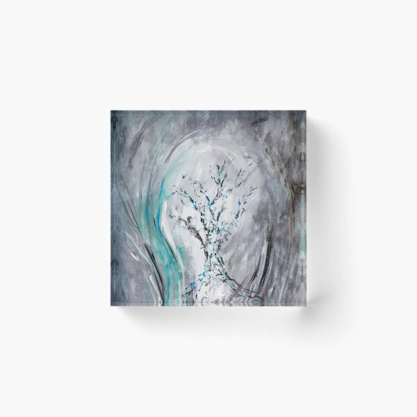 Item preview, Tree Branches Impressionist Teal Gray designed and sold by 13Moons.