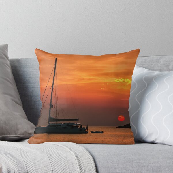 Item preview, Silhouette of a sailing boat at sunset designed and sold by Antonis Lemonakis.