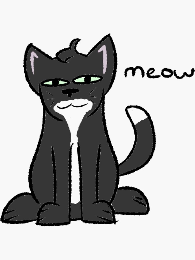 "Black and White Bean cat" Sticker by MizzyDrawsStuff Redbubble