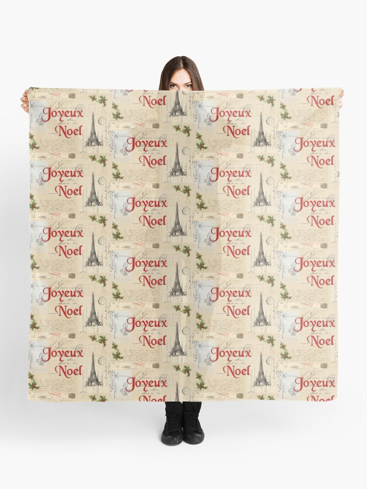 Paris Joyeux Noel Vintage Christmas Scarf By 13moons Redbubble