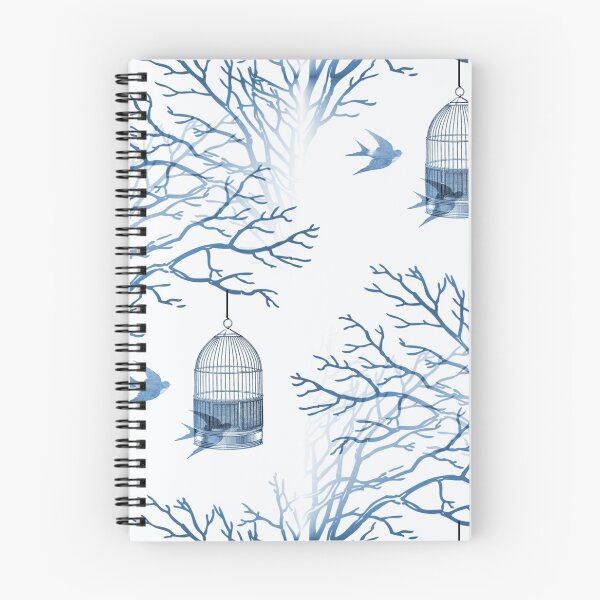 Item preview, Birdcage and Swallows in Blue Branches designed and sold by 13Moons.