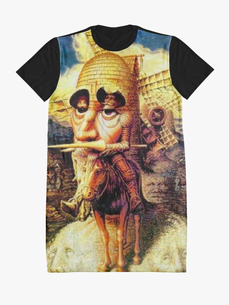 Alternate view of DON QUIXOTE : Vintage Abstract Dali Tilting at Windmills Print Graphic T-Shirt Dress