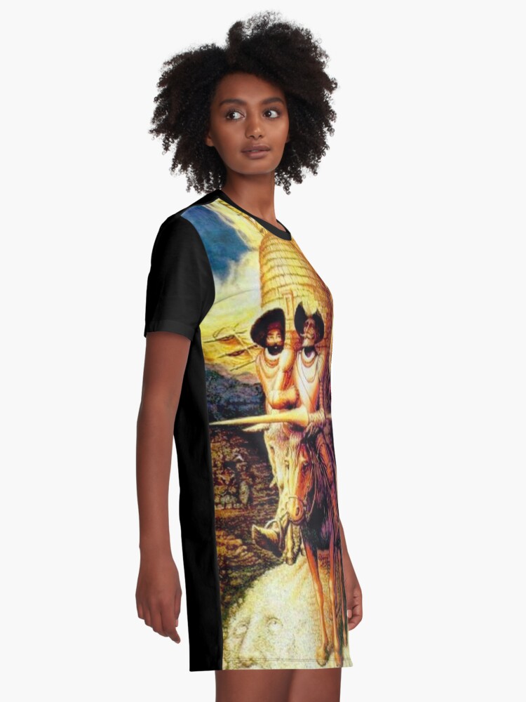 Alternate view of DON QUIXOTE : Vintage Abstract Dali Tilting at Windmills Print Graphic T-Shirt Dress