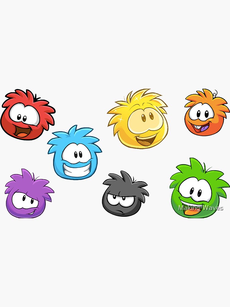 "Puffles Pack" Sticker by MakingWaves Redbubble
