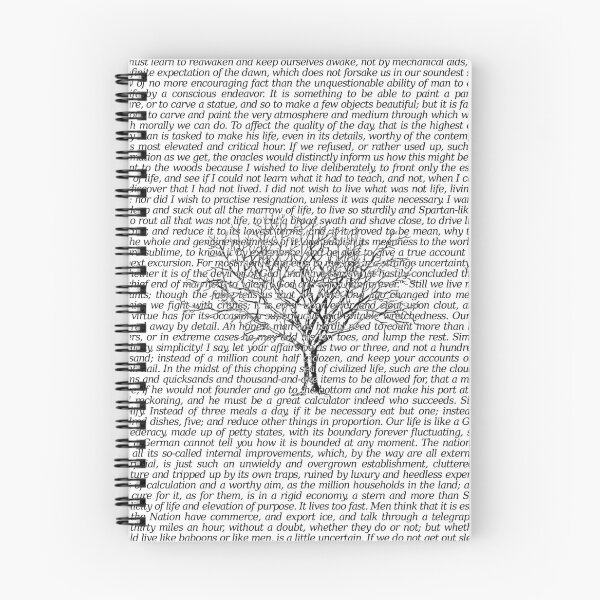 Item preview, Walden Thoreau Literary Text with Tree designed and sold by 13Moons.