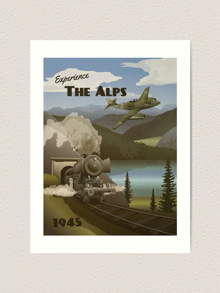 The Alps 1945 - Mountain Vista Travel Poster