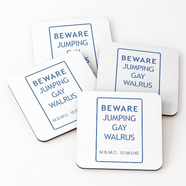 Item preview, Beware Jumping Gay Walrus designed and sold by joshcartoonguy.