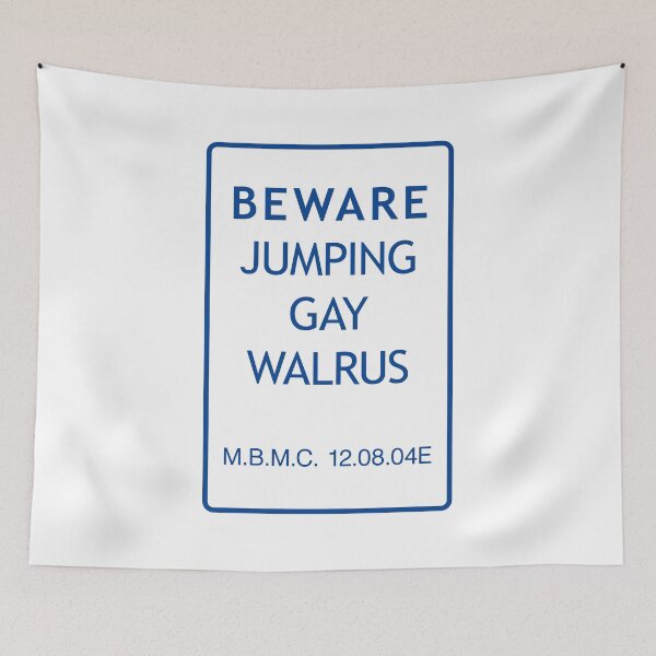 Item preview, Beware Jumping Gay Walrus designed and sold by joshcartoonguy.