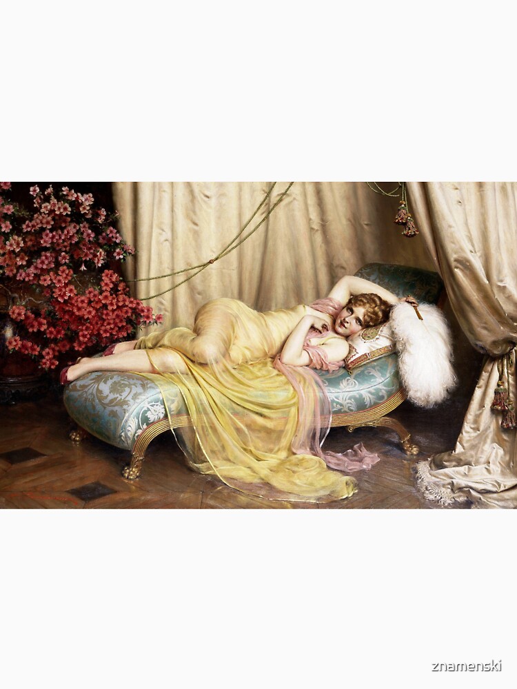 Flirtation - Artist Frederic Soulacroix (1858 - 1933) is known for landscape and figure painting by znamenski