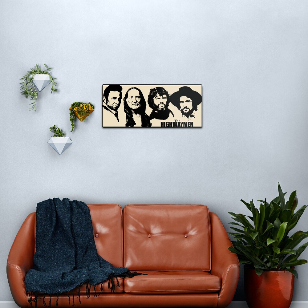 Outlaw Country Supergroup - The Black Stencil Metal Print