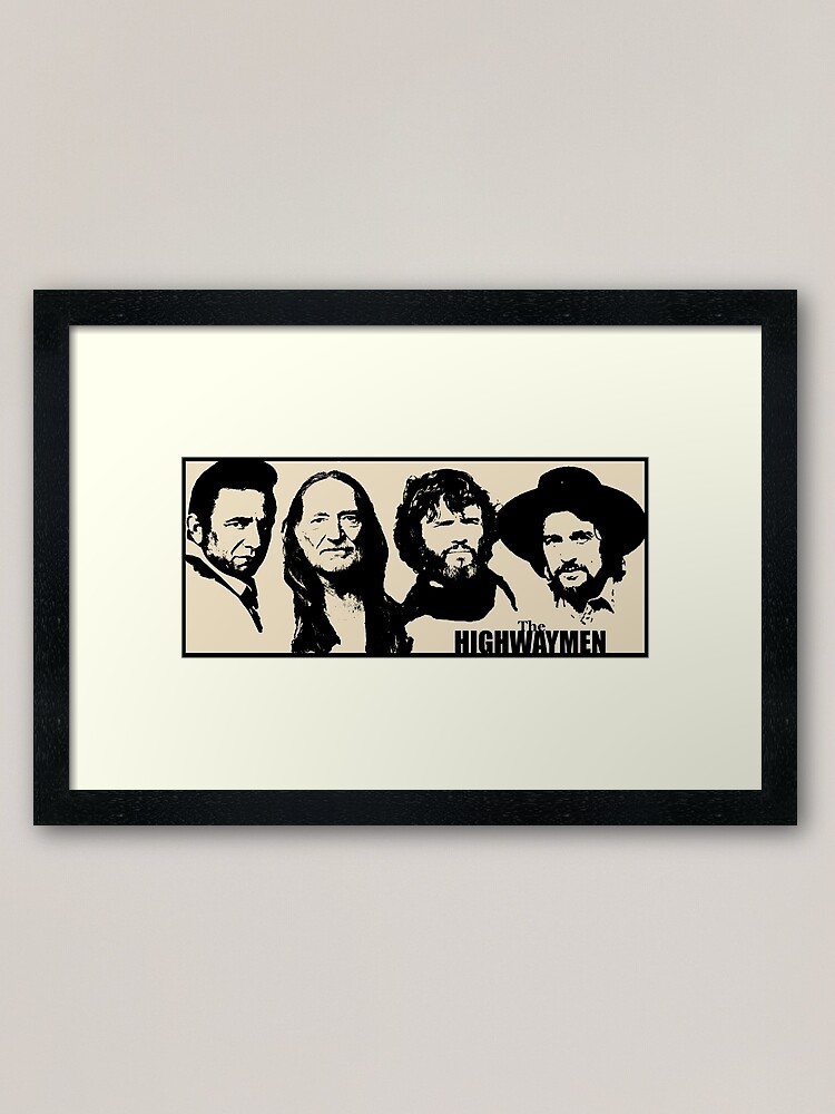 Alternate view of Outlaw Country Supergroup - The Black Stencil Framed Art Print