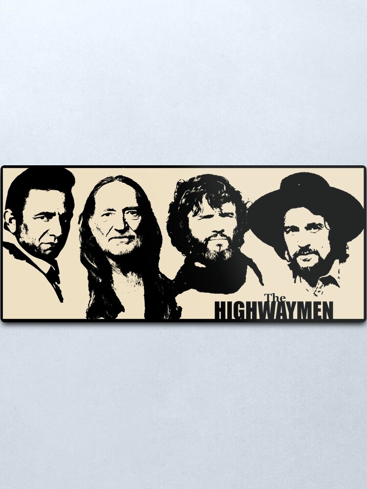 Alternate view of Outlaw Country Supergroup - The Black Stencil Metal Print