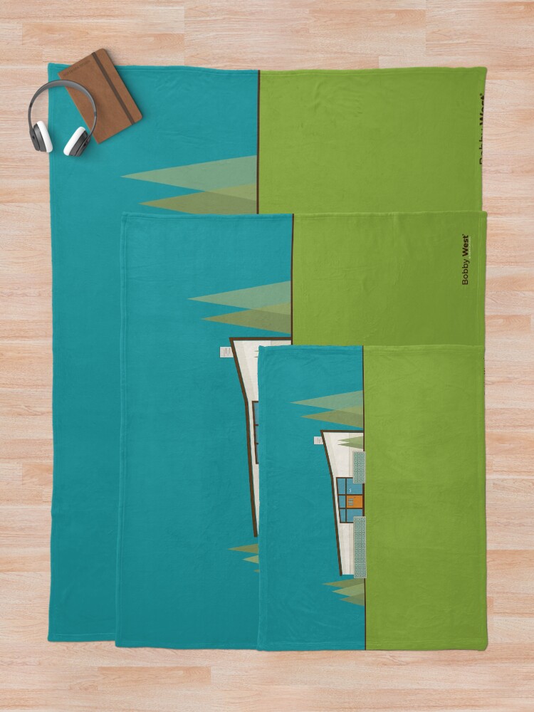 Alternate view of Mid Century Modern House "365 Minerva Lane" by Bobby West Throw Blanket