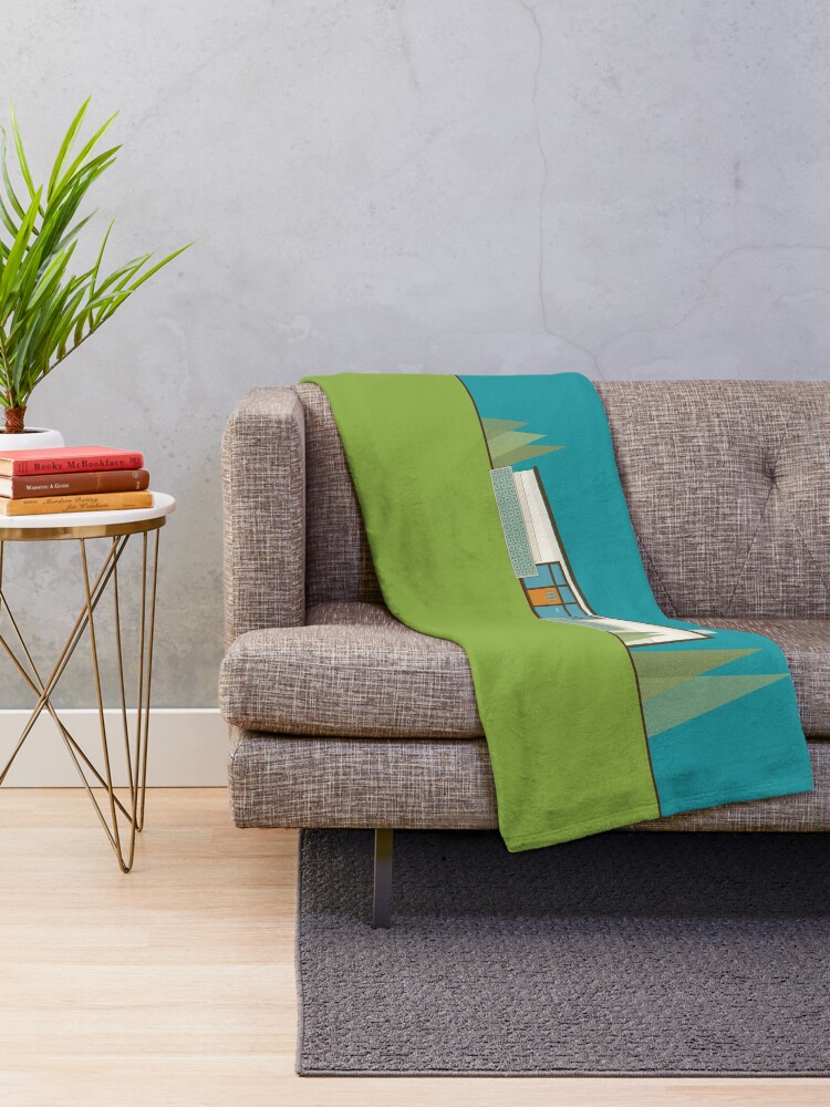 Alternate view of Mid Century Modern House "365 Minerva Lane" by Bobby West Throw Blanket